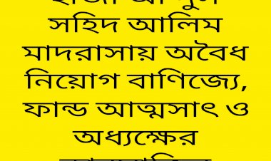 গোলাপগঞ্জে হাজী আব্দুস সহিদ আলিম মাদরাসায় অবৈধ নিয়োগ বাণিজ্যে, ফান্ড আত্মসাৎ ও অধ্যক্ষের কারসাজির অভিযোগ।